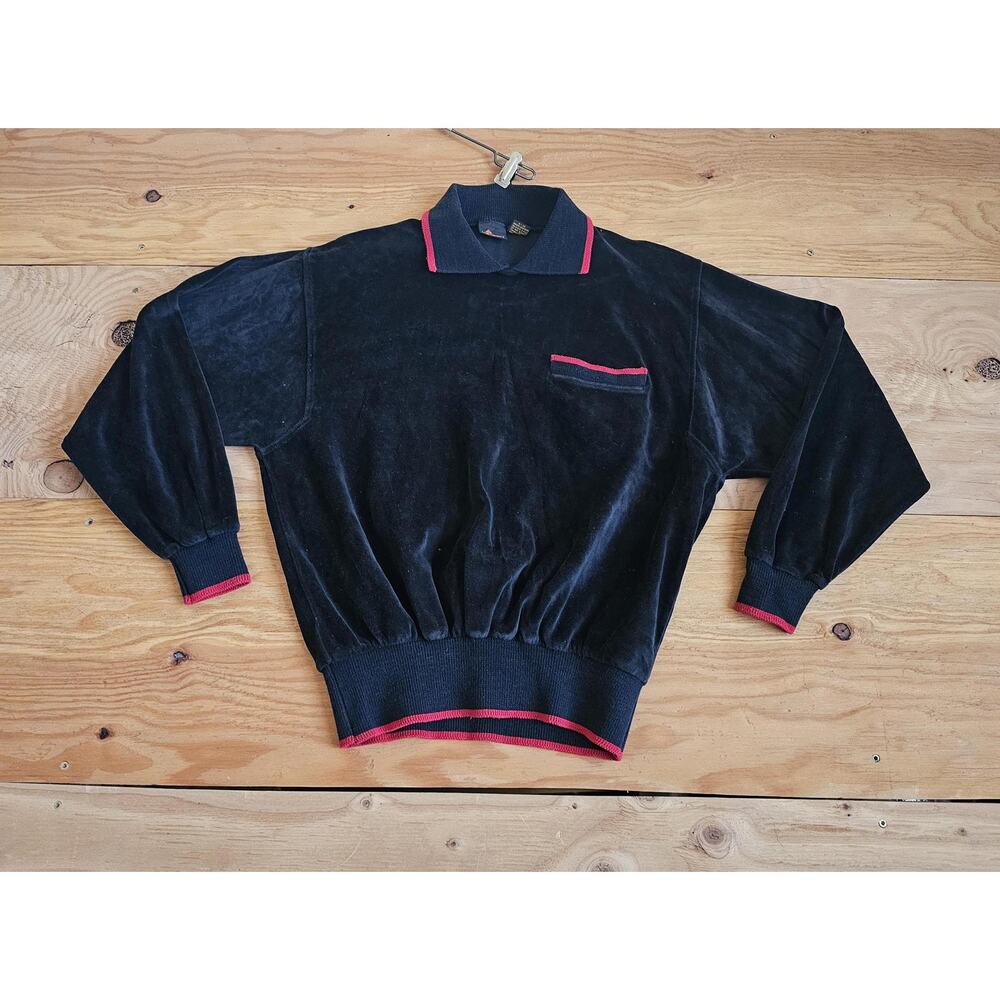 Liz Sport Shirt, Terry Cloth Cabana, Polo Sz M Womens? 1980s